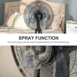 image-Pedestal Fan with Water Mist Spray Standing Fan w/ 2.8L Water Tank Black