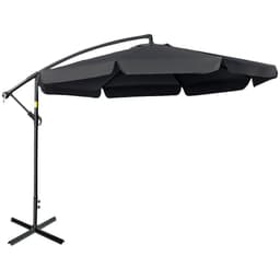 image-2.7m Garden Cantilever Banana Parasol Sun Shade w/ Crank, Black