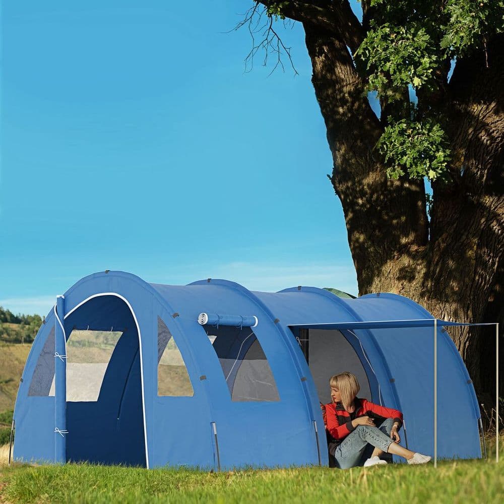 image-5-6 Man Family Tent Camping Tent with Two Room, Floor & Carry Bag