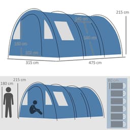 image-5-6 Man Family Tent Camping Tent with Two Room, Floor & Carry Bag