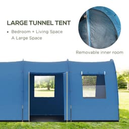 image-5-6 Man Family Tent Camping Tent with Two Room, Floor & Carry Bag