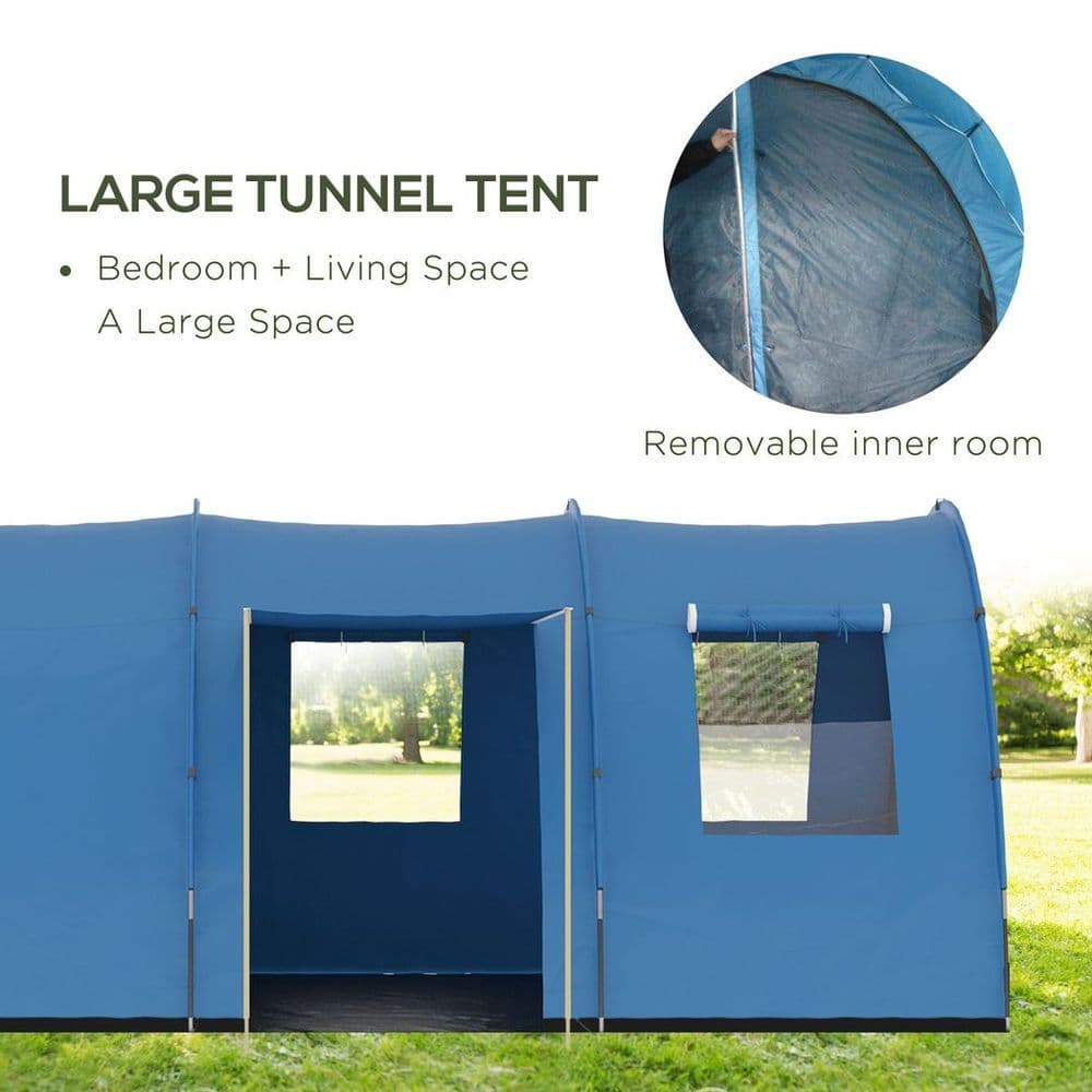 image-5-6 Man Family Tent Camping Tent with Two Room, Floor & Carry Bag
