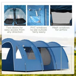 image-5-6 Man Family Tent Camping Tent with Two Room, Floor & Carry Bag