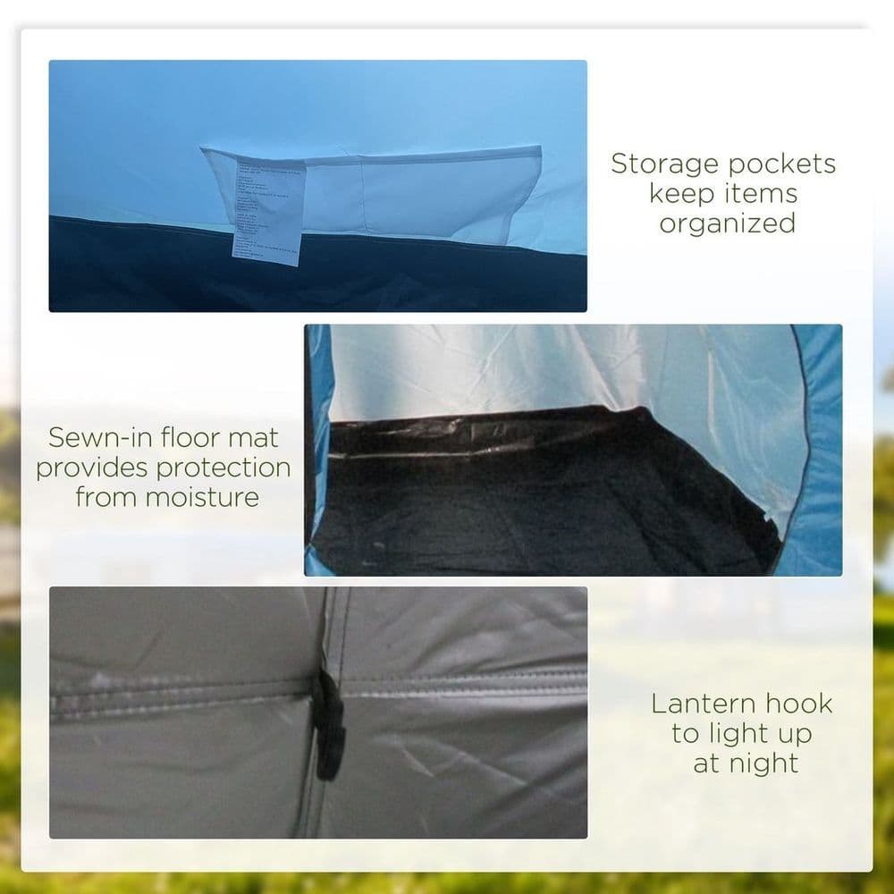 image-5-6 Man Family Tent Camping Tent with Two Room, Floor & Carry Bag