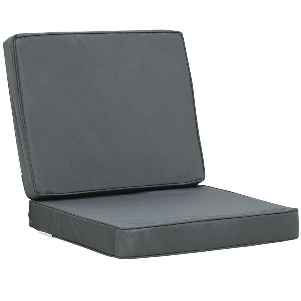 image-Outdoor Seat and Back Cushion Set Replacement Cushions, Dark Grey