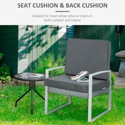 image-Outdoor Seat and Back Cushion Set Replacement Cushions, Dark Grey