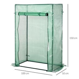 image-100 x 50 x 150cm Greenhouse w/ Zipper Roll-up Door Outdoor Green