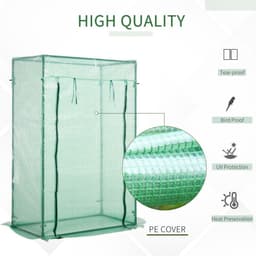 image-100 x 50 x 150cm Greenhouse w/ Zipper Roll-up Door Outdoor Green