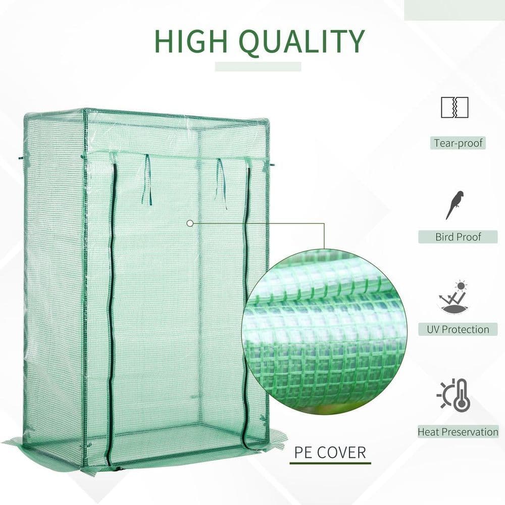 image-100 x 50 x 150cm Greenhouse w/ Zipper Roll-up Door Outdoor Green