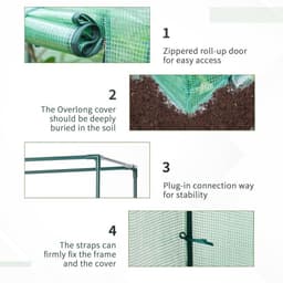 image-100 x 50 x 150cm Greenhouse w/ Zipper Roll-up Door Outdoor Green