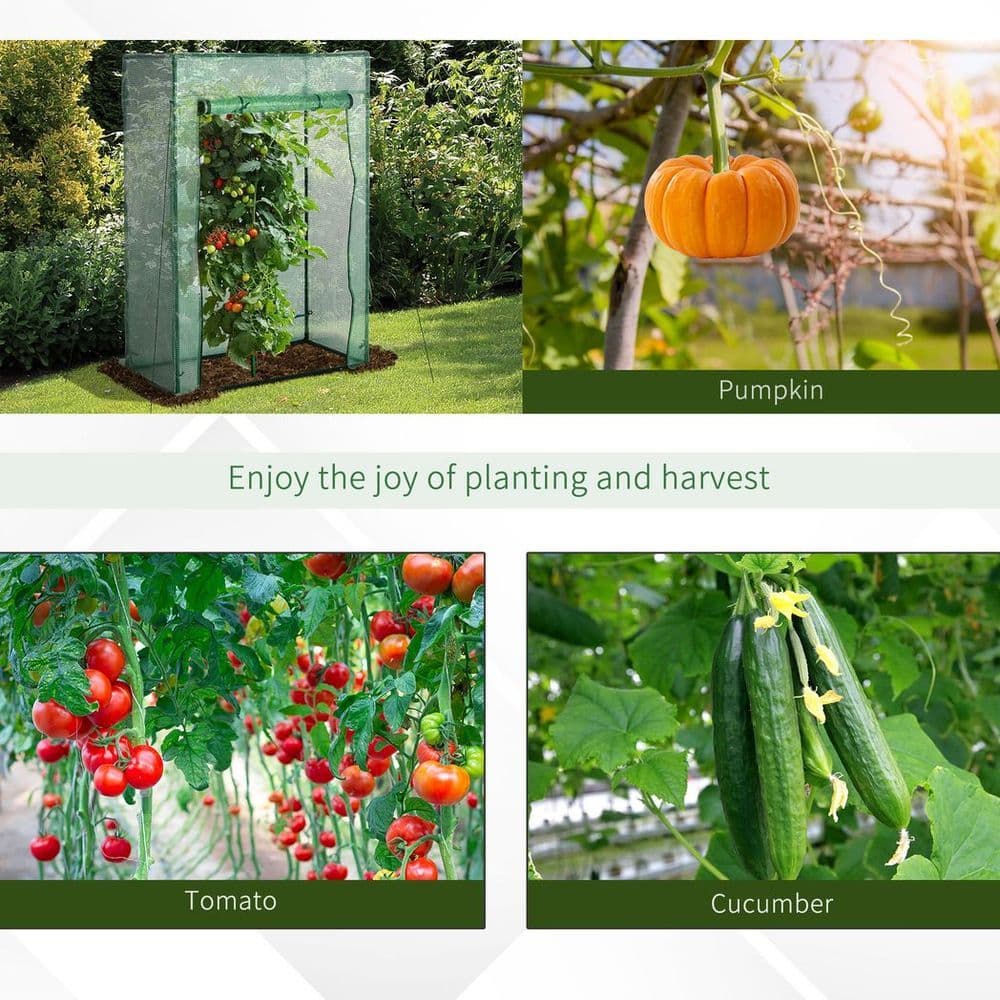 image-100 x 50 x 150cm Greenhouse w/ Zipper Roll-up Door Outdoor Green