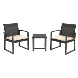 image-Patio PP Rattan Style Garden Bistro Set, Armchairs & Tea Table Set
