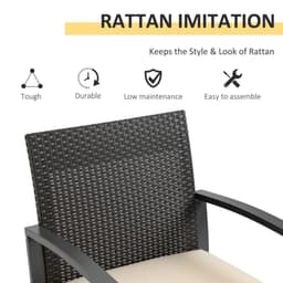 image-Patio PP Rattan Style Garden Bistro Set, Armchairs & Tea Table Set