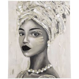image-Hand-Painted Wall Art, Canvas Wall Painting African Woman, 100 x 80cm