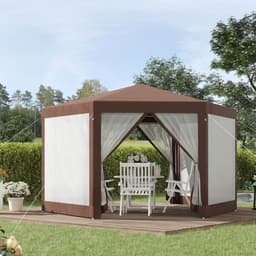 image-Hexagonal Garden Gazebo Party Tent Patio Marquee Canopy
