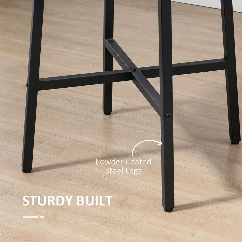 image-80cm Round Kitchen Table, Dining Table for Small Spaces, Steel Leg
