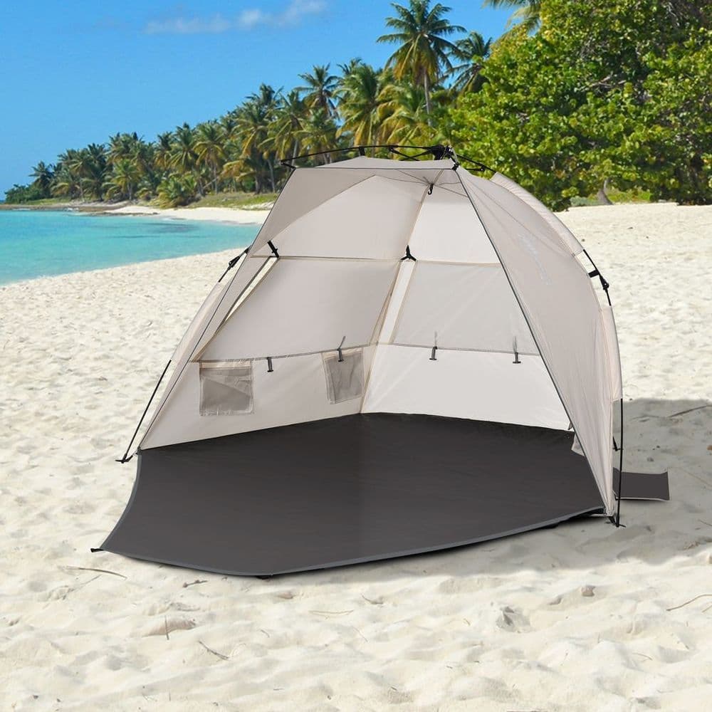 image-1-2 Man Pop-Up Beach Tent Sun Shade Shelter UV 20+ Protection Floor