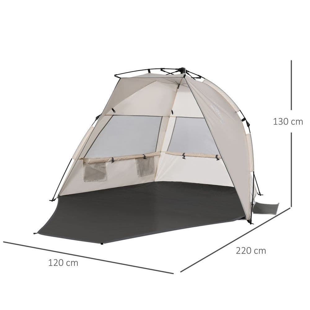 image-1-2 Man Pop-Up Beach Tent Sun Shade Shelter UV 20+ Protection Floor