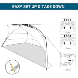 image-1-2 Man Pop-Up Beach Tent Sun Shade Shelter UV 20+ Protection Floor