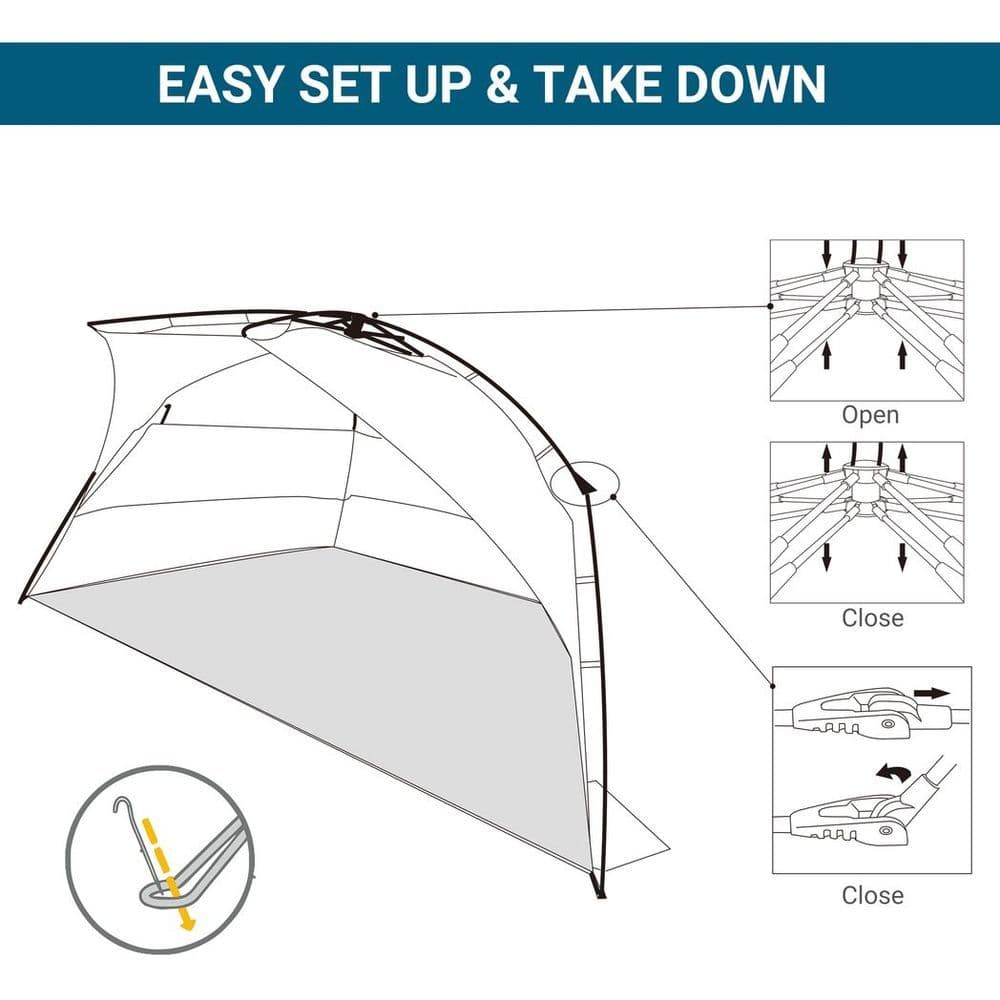 image-1-2 Man Pop-Up Beach Tent Sun Shade Shelter UV 20+ Protection Floor
