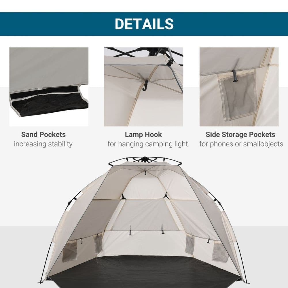 image-1-2 Man Pop-Up Beach Tent Sun Shade Shelter UV 20+ Protection Floor