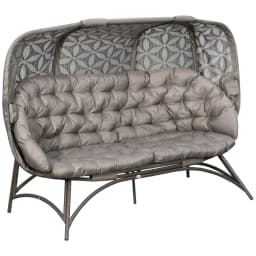 image-3 Seater Folding Outdoor Egg Chair w/ Flower Pattern, Holder Bags
