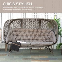 image-3 Seater Folding Outdoor Egg Chair w/ Flower Pattern, Holder Bags