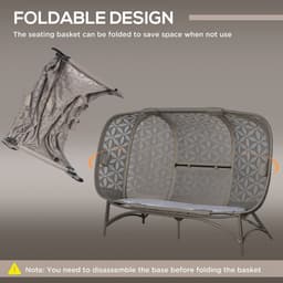 image-3 Seater Folding Outdoor Egg Chair w/ Flower Pattern, Holder Bags