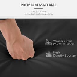 image-2 Pieces Seat Cushion and Back Pad Set for Rattan Furniture Black