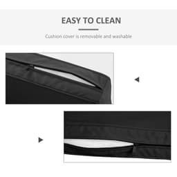 image-2 Pieces Seat Cushion and Back Pad Set for Rattan Furniture Black