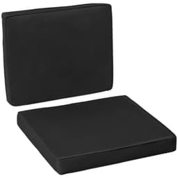 image-2 Pieces Seat Cushion and Back Pad Set for Rattan Furniture Black