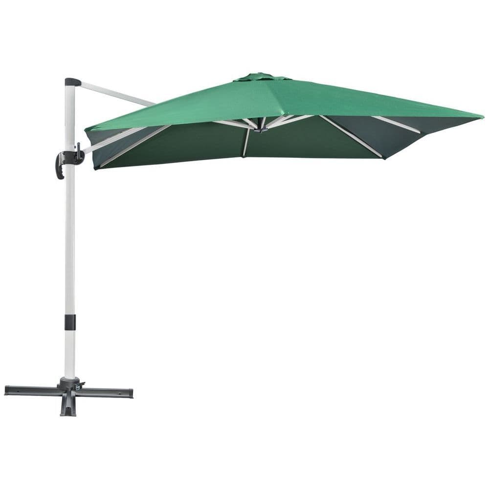 image-3 x 3(m) Cantilever Roma Parasol Garden Umbrella with Cross Base Green
