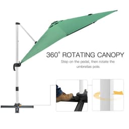 image-3 x 3(m) Cantilever Roma Parasol Garden Umbrella with Cross Base Green