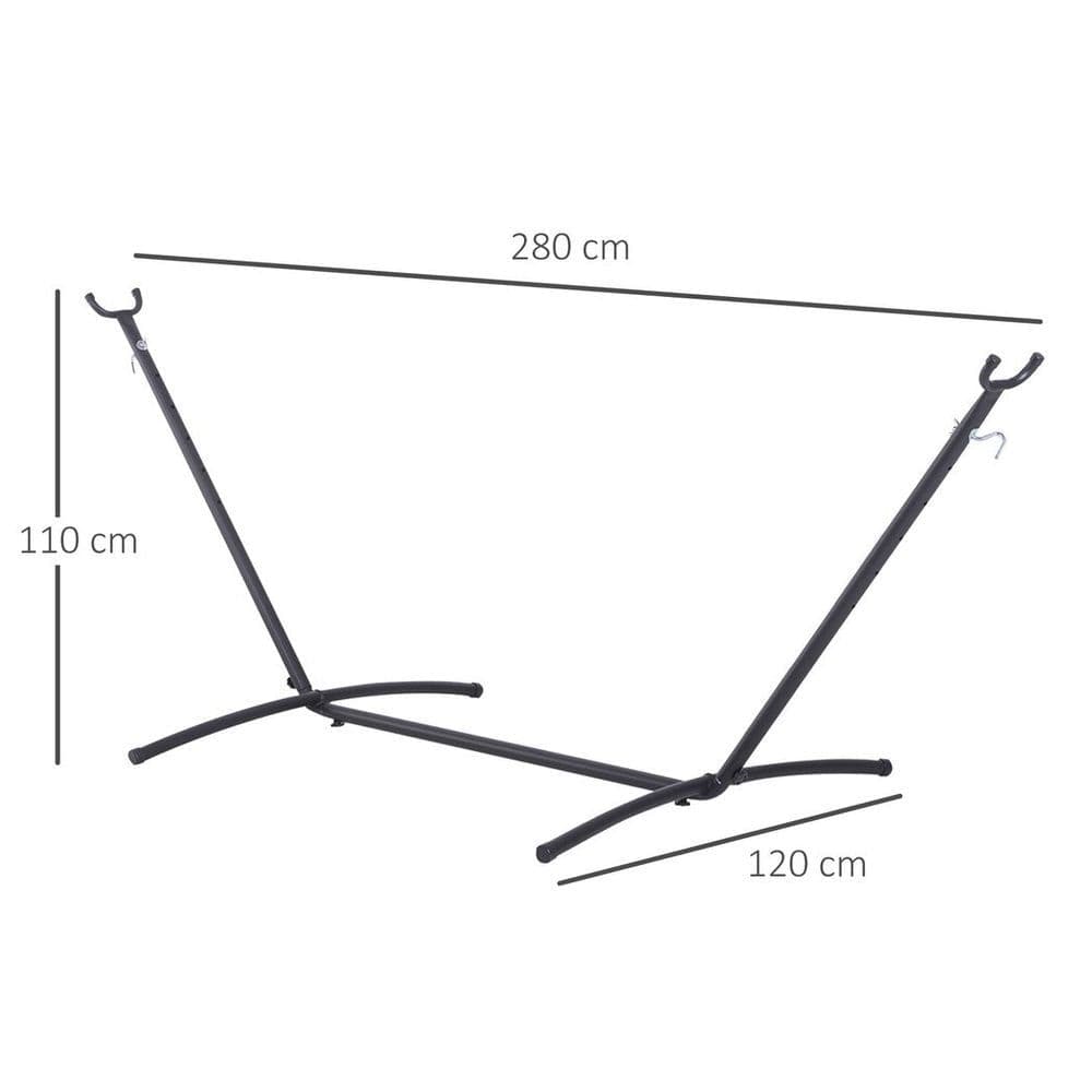image-2.8m Metal Hammock Stand Frame Replacement Garden Outdoor Patio