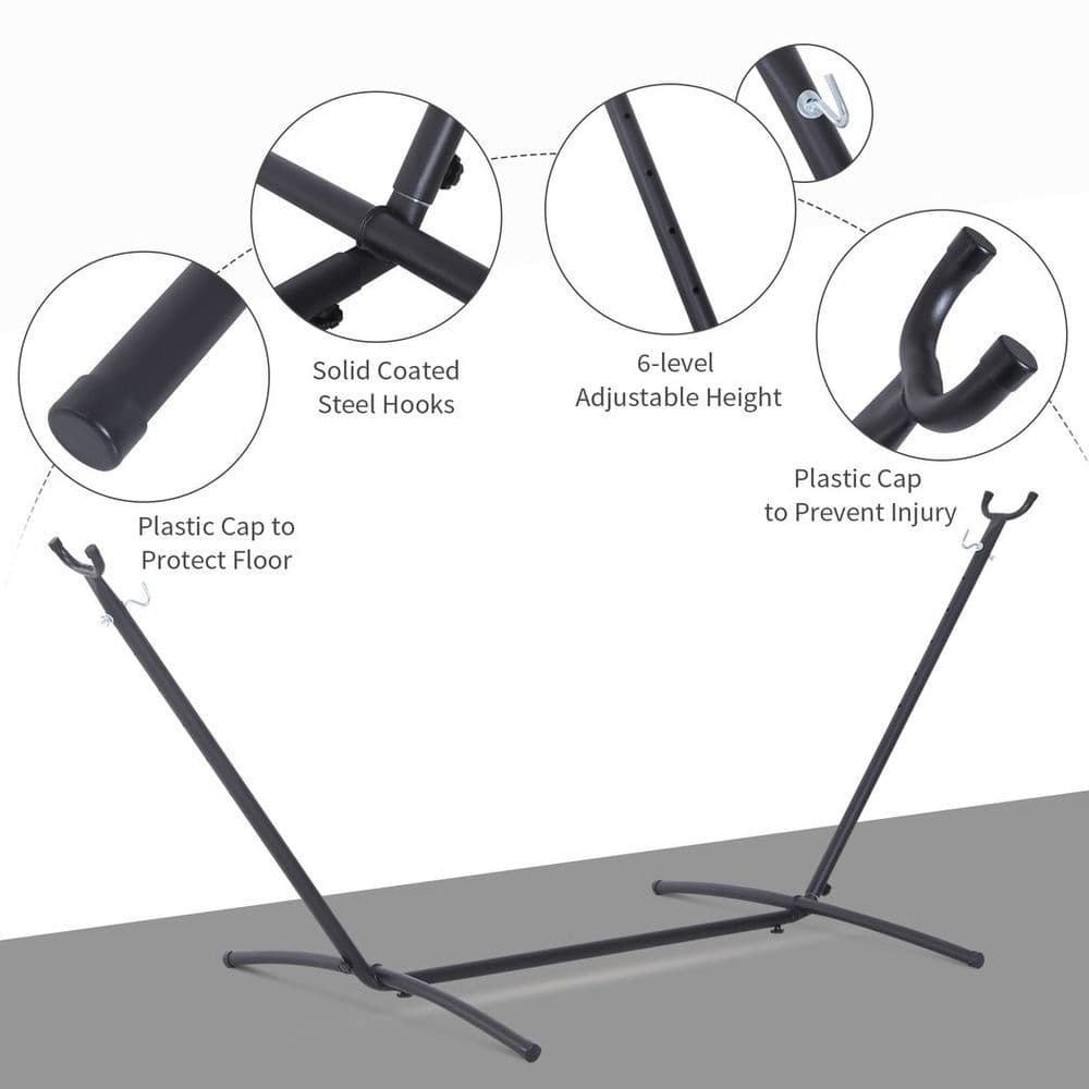 image-2.8m Metal Hammock Stand Frame Replacement Garden Outdoor Patio