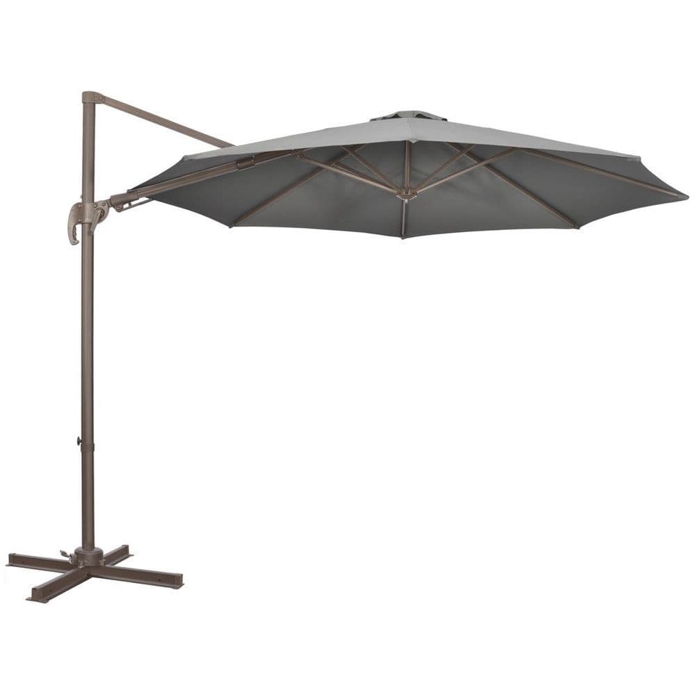 image-3(m) Cantilever Parasol 360� Rotation Roma Umbrella with Tilt Grey