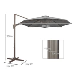 image-3(m) Cantilever Parasol 360� Rotation Roma Umbrella with Tilt Grey