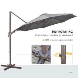 image-3(m) Cantilever Parasol 360� Rotation Roma Umbrella with Tilt Grey