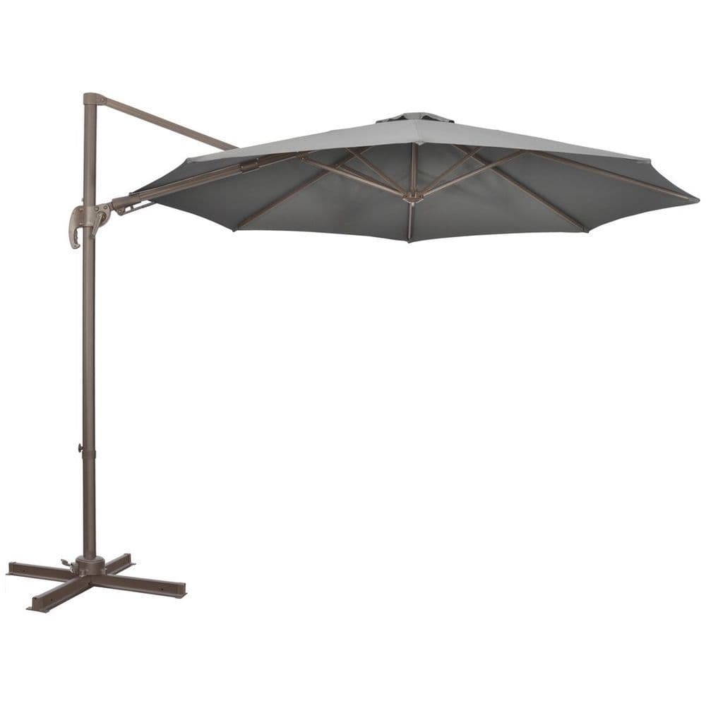 image-3(m) Cantilever Parasol 360� Rotation Roma Umbrella with Tilt Grey