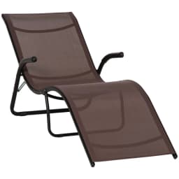 image-Folding Lounge Chair, Outdoor Chaise Lounge for Beach, Poolside, Brown