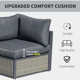 image-6 PCs Patio PE Rattan Sofa Set Sectional Conversation Furniture Set