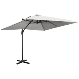 image-2.7 x 2.7 m Cantilever Parasol Garden Umbrella w/ Cross Base Grey