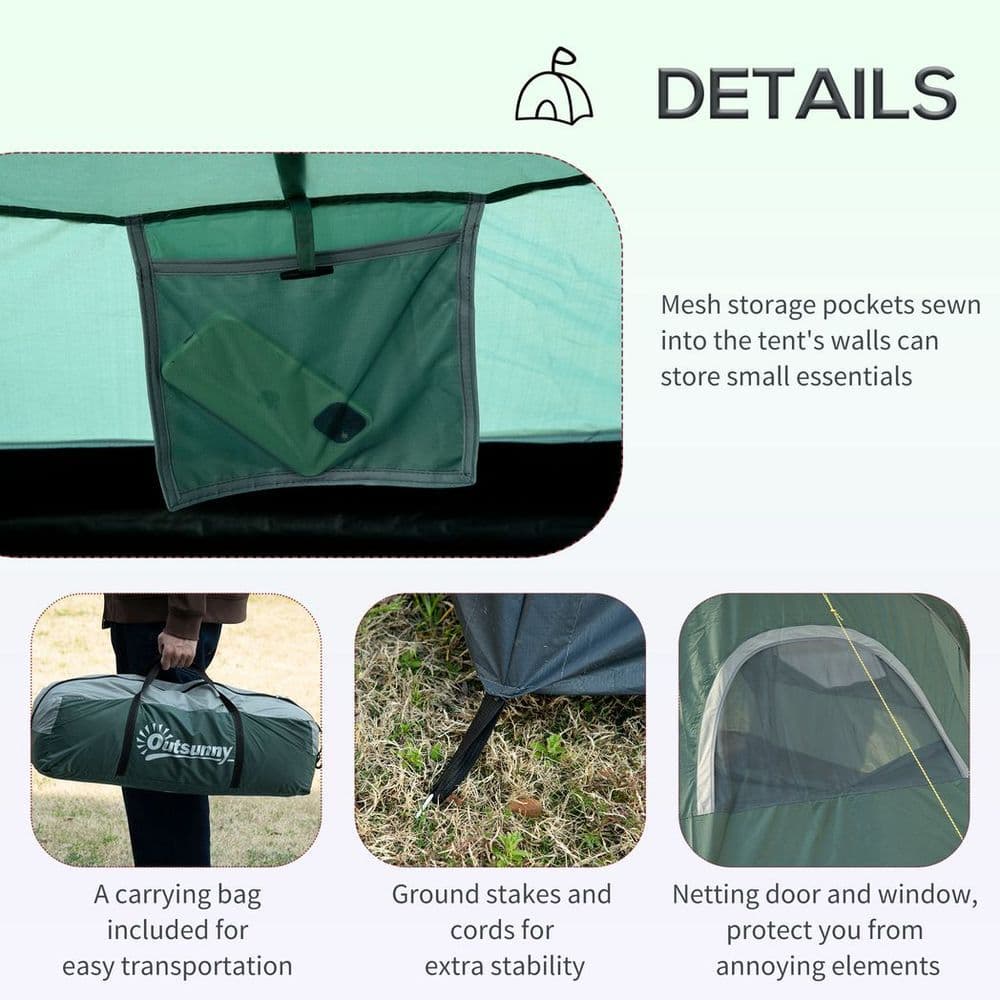 image-Outdoor Camping Tent For 5-6 W/ Bag, Fiberglass & Steel Frame