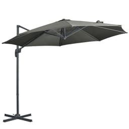 image-3 x 3(m) Cantilever Parasol Garden Umbrella with Cross Base Grey