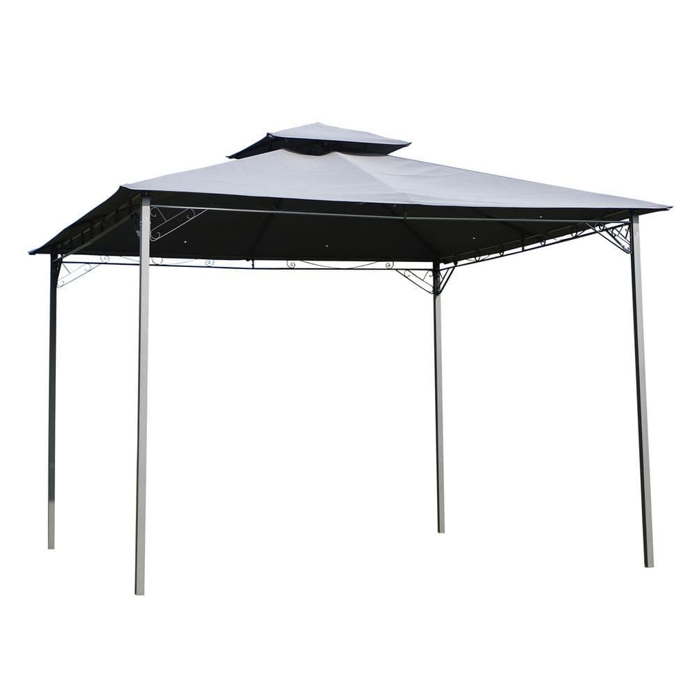 image-3x3(m) Outdoor Patio Gazebo Steel Canopy Tent Pavilion 2-Tier Roof Top