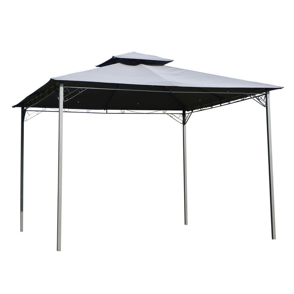 image-3x3(m) Outdoor Patio Gazebo Steel Canopy Tent Pavilion 2-Tier Roof Top