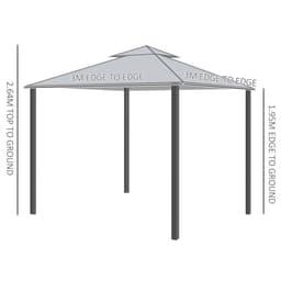 image-3x3(m) Outdoor Patio Gazebo Steel Canopy Tent Pavilion 2-Tier Roof Top