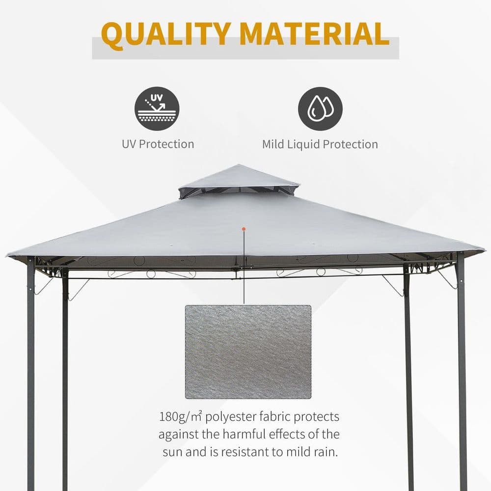 image-3x3(m) Outdoor Patio Gazebo Steel Canopy Tent Pavilion 2-Tier Roof Top