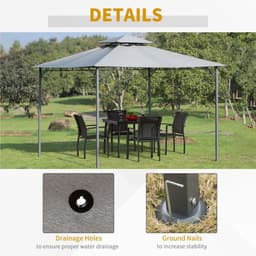 image-3x3(m) Outdoor Patio Gazebo Steel Canopy Tent Pavilion 2-Tier Roof Top