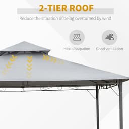image-3x3(m) Outdoor Patio Gazebo Steel Canopy Tent Pavilion 2-Tier Roof Top